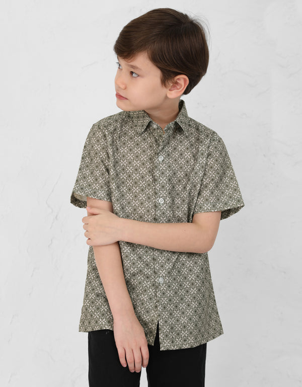 KIDS RADEN SHORT SLEEVE SHIRT (ALABASTER)